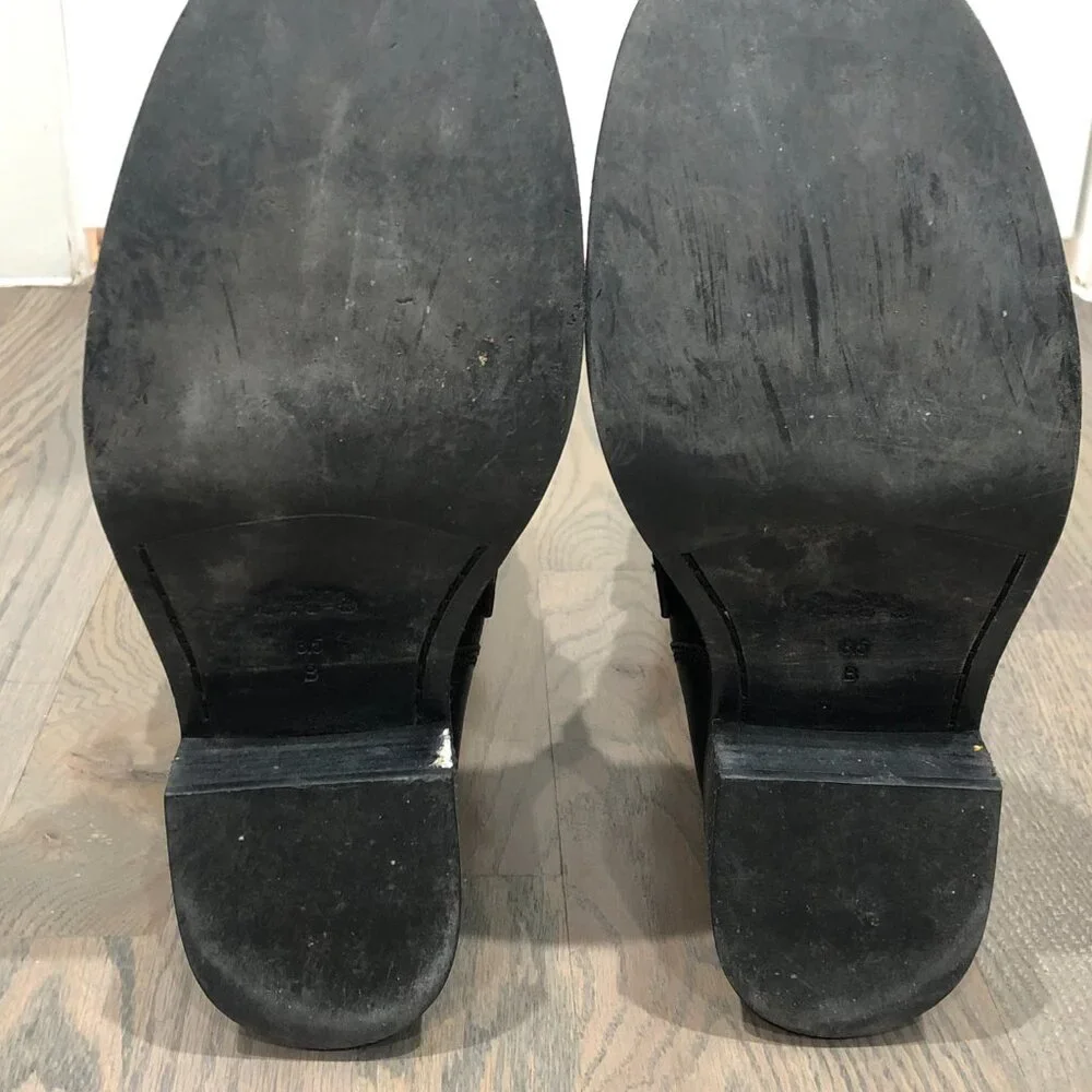 Coach Moto Buckle Boots - Black Pebble Leather - Size 8.5 - Picture 4 of 7